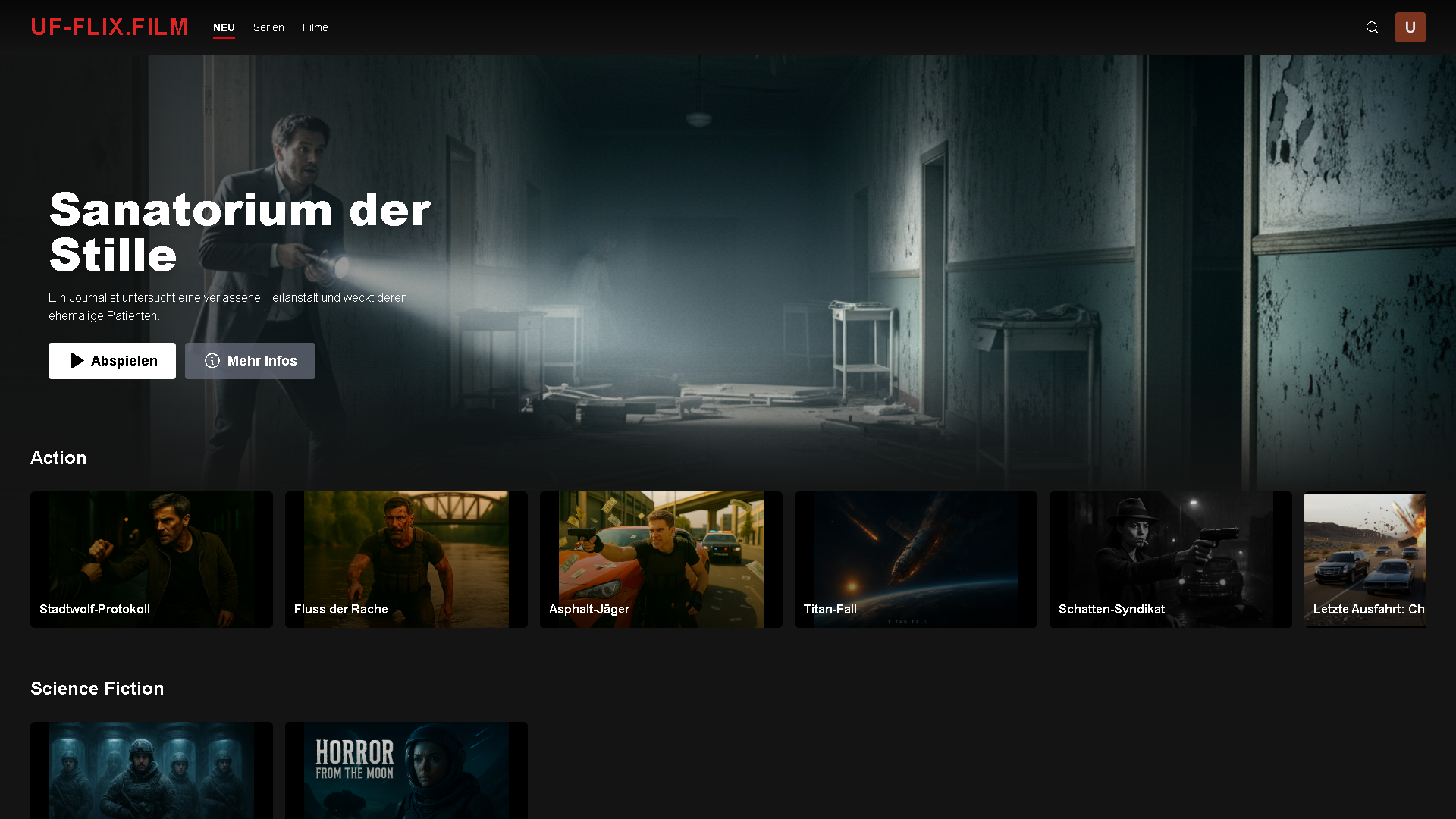 UF-FLIX Streaming Seite Clone